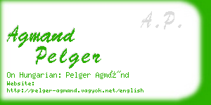 agmand pelger business card